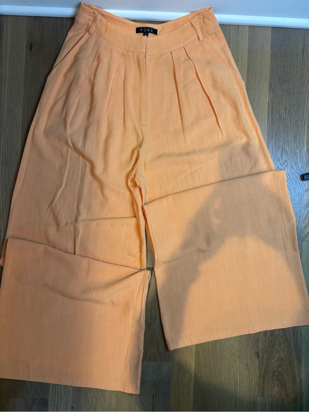G/FORE Peach-Orange Wide-Leg Pleated Pants